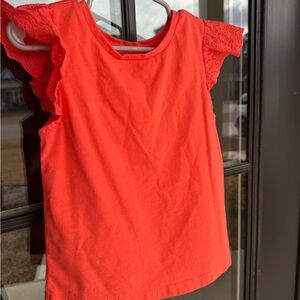 Cat & Jack Coral Lace Sleeve Tee